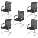 Ver imagem 1 de Kit 5 Cadeiras Escritorio Interlocutor Fixa Tela Mesh Roma 3312 Preto