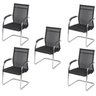 Kit 5 Cadeiras Escritorio Interlocutor Fixa Tela Mesh Roma 3312 - 1