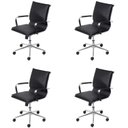 Ver imagem 1 de Kit 4 Cadeiras Escritorio Diretor Design Italiano com Relax Corino 3304 Preto