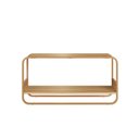 Ver imagem 5 de Conjunto Sapateira Banco e Prateleira Orgânico Pé Metal 100% BP Luna Marrom/Hanover/Dourado