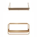 Ver imagem 2 de Conjunto Sapateira Banco e Prateleira Orgânico Pé Metal 100% BP Luna Marrom/Hanover/Dourado