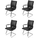 Ver imagem 1 de Kit 4 Cadeiras Escritorio Interlocutor Design Italiano com Relax Corino 3304 Preto