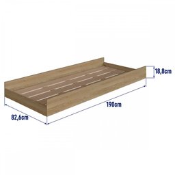 Cama Auxiliar para Beliche sem Colchão Linha Infanto Aveiro Oak Bi003 Completa Móveis - 2