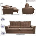 Ver imagem 2 de Sofá Retrátil e Reclinável 2,75m Cama inBox Big Fresh com SoftGel D40 Velupluma Castor