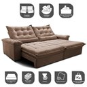 Ver imagem 3 de Sofá Retrátil e Reclinável 2,75m Cama inBox Big Fresh com SoftGel D40 Velupluma Castor