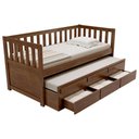 Ver imagem 1 de Cama Solteiro com Auxiliar 188x88cm 3 Gavetas Milo Castanho B11 - Mpozenato