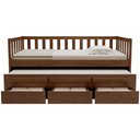 Ver imagem 5 de Cama Solteiro com Auxiliar 188x88cm 3 Gavetas Milo Castanho B11 - Mpozenato