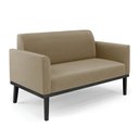 Ver imagem 7 de Conjunto 2 Poltronas e 1 Namoradeira Decorativa Isabella Pés Fixo em Madeira Preto Suede Nude G19 - 