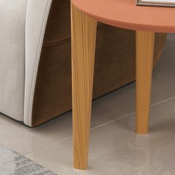 Mesa de Apoio e Lateral Sofá para Sala Florida 0,60m Luanda/freijó - Lukaliam Móveis - 2