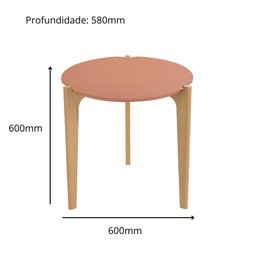 Mesa de Apoio e Lateral Sofá para Sala Florida 0,60m Luanda/freijó - Lukaliam Móveis - 4