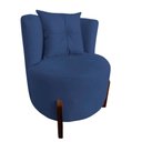 Ver imagem 3 de Poltrona Decorativa Luna Couro Azul Marinho