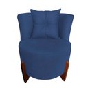 Ver imagem 1 de Poltrona Decorativa Luna Couro Azul Marinho