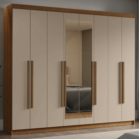 Guarda-roupa Casal 8 Portas Batentes com Espelho Venus Madesa