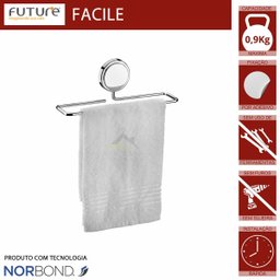 Porta Toalha Rosto Mãos 25 Cm Lavabo Banheiro Aço Future - 3