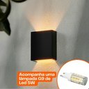 Ver imagem 2 de Arandela de Parede Externa Facho Duplo Ajustável Preta 110/220v