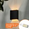Arandela de Parede Externa Facho Duplo Ajustável Preta 110/220v - 2