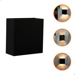 Arandela de Parede Externa Facho Duplo Ajustável Preta 110/220v - 1