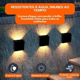 Arandela de Parede Externa Facho Duplo Ajustável Preta 110/220v - 8