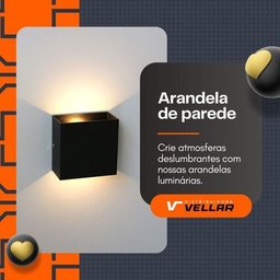 Arandela de Parede Externa Facho Duplo Ajustável Preta 110/220v - 7