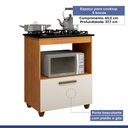 Ver imagem 4 de Balcão para Cooktop 5 Bocas 1 Porta Basculante 1 Nicho para Micro-ondas Salvia Kaiki Móveis Nature/O