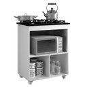 Ver imagem 5 de Balcão para Cooktop 5 Bocas 1 Porta Basculante 1 Nicho para Micro-ondas Salvia Kaiki Móveis Nature/O