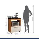 Ver imagem 3 de Balcão para Cooktop 5 Bocas 1 Porta Basculante 1 Nicho para Micro-ondas Salvia Kaiki Móveis Nature/O