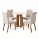 Ver imagem 3 de Conjunto Sala de Jantar Mesa Lisa 90cm com Tampo MDF Redonda 4 Cadeiras Lily