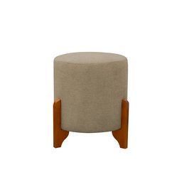 Puff Decorativo Principe Thor Pes de Madeira e Tecido Linho:cinza - 6