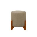 Ver imagem 6 de Puff Decorativo Principe Thor Pes de Madeira e Tecido Linho:cinza