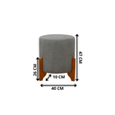 Ver imagem 3 de Puff Decorativo Principe Thor Pes de Madeira e Tecido Linho:cinza