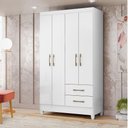 Ver imagem 7 de Guarda Roupa Solteiro Chile 4p 103 Cm Branco Moval