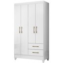 Ver imagem 2 de Guarda Roupa Solteiro Chile 4p 103 Cm Branco Moval