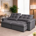 Ver imagem 3 de Sofá 3 Lugares Retrátil Reclinável Molas Ensacadas D33 Soft Conforto Premium:Cinza Escuro