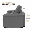 Ver imagem 6 de Sofá 3 Lugares Retrátil Reclinável Molas Ensacadas D33 Soft Conforto Premium:Cinza Escuro