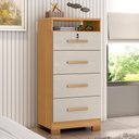 Ver imagem 2 de Comoda 4 Gavetas 1 Nicho Primor 62x130 cm Cinamomo Areia Zanz
