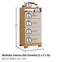 Ver imagem 3 de Comoda 4 Gavetas 1 Nicho Primor 62x130 cm Cinamomo Areia Zanz