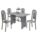 Ver imagem 2 de Conjunto de Mesa 120x75cm Tampo Granito com 4 Cadeiras Lavínea Cinza/Martelado Prata/Ocre/Paraopeba