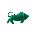 Ver imagem 1 de Touro Bull Wall Street Geométrico Decoração 3d Low Poly:verde