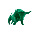 Ver imagem 2 de Touro Bull Wall Street Geométrico Decoração 3d Low Poly:verde