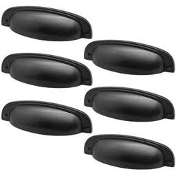 Kit 6 Puxadores Preto Fosco 2773 Quebec Concha Torralba Móveis Armários Gavetas - 1