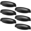 Ver imagem 1 de Kit 6 Puxadores Preto Fosco 2773 Quebec Concha Torralba Móveis Armários Gavetas