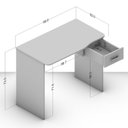 Ver imagem 3 de Escrivaninha Mesa Escritório 90cm 1 Gaveta Arapei