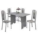 Ver imagem 2 de Conjunto de Mesa 120x75cm Tampo Granito com 4 Cadeiras Lavínea Cinza/Martelado Pérola/Ocre/Paraopeba