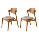 Ver imagem 1 de Conjunto com 2 Cadeiras em Madeira Celeste Gold Bege/Milano/Imbuia Marrom