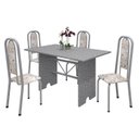 Ver imagem 2 de Conjunto de Mesa 120x75cm Tampo Granito com 4 Cadeiras Lavínea Cinza/Martelado Pérola/Ocre/Botanic Bege
