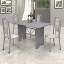 Ver imagem 1 de Conjunto de Mesa 120x75cm Tampo Granito com 4 Cadeiras Lavínea