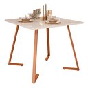 Ver imagem 2 de Mesa de Jantar de Aço 80x80 Reforçada Industrial Nantes - Cobre/off White