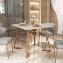 Ver imagem 1 de Mesa de Jantar de Aço 80x80 Reforçada Industrial Nantes - Cobre/off White
