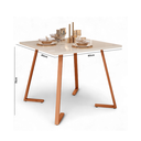 Ver imagem 4 de Mesa de Jantar de Aço 80x80 Reforçada Industrial Nantes - Cobre/off White
