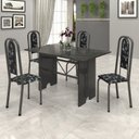 Ver imagem 1 de Conjunto de Mesa 120x75cm Tampo Ardósia com 4 Cadeiras Lavínea Preto/Martelado Prata/Floral